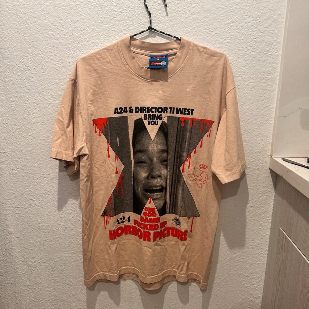 Online Ceramics A24 x TI West x Jenna Ortega Brown T-Shirt *rare